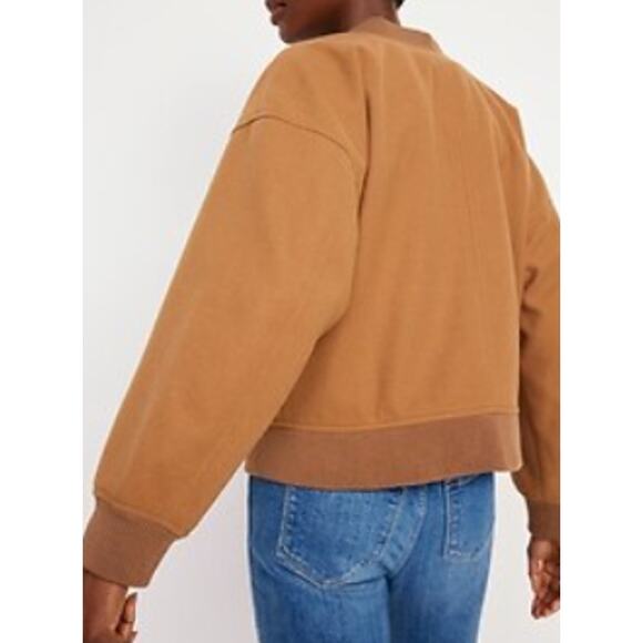 Old Navy Oversized Bomber Jacket in Camel - Picture 2 of 9